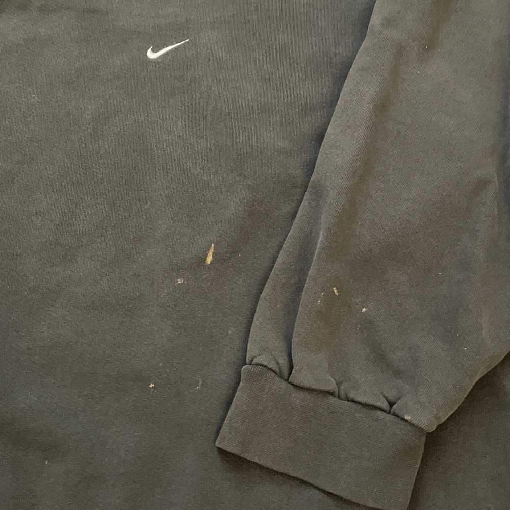 Vintage 90s Nike Black Pullover Crewneck Sz XL Swoosh Distressed Faded - Picture 4 of 9